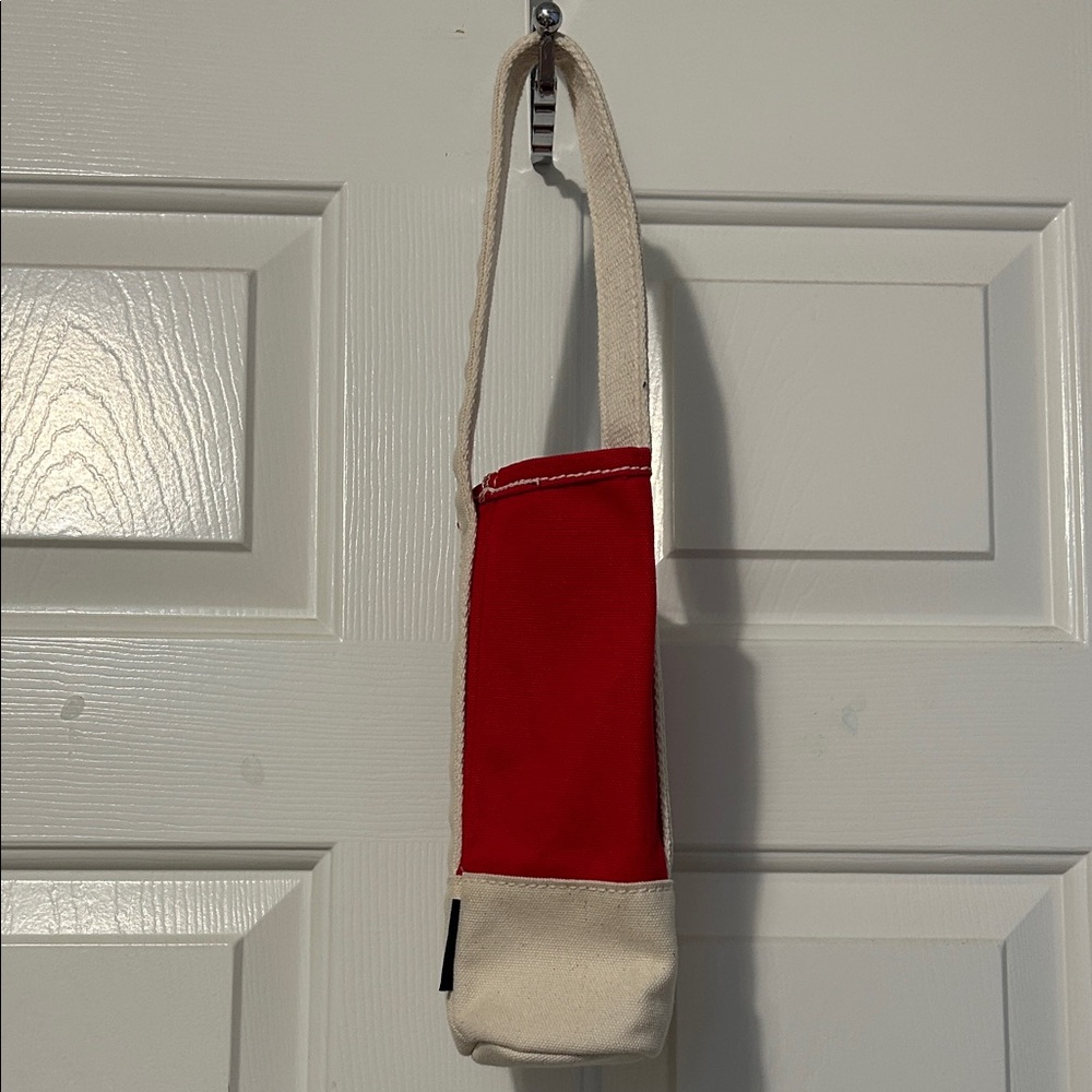 Lands' End Red & White Canvas Wine Tote